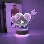 3D LED szívecskés lámpa – video