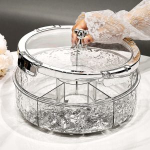 Elegáns átlátszó snack tál fedéllel