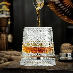 Kristály whiskypohár forgó aljjal