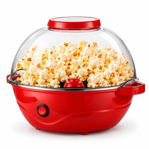 Praktikus háztartási popcornkészítő forgatható tálalóedénnyel